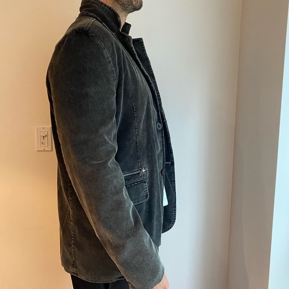 Dark Grey Corduroy  Blazer Jacket - Picture 3 of 6